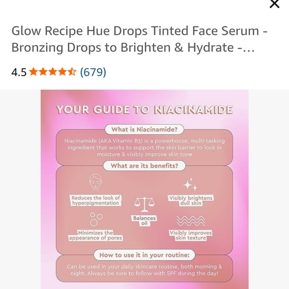 Glow Recipe Watermelon Glow Niacinamide Hue Drops: Sun Glow, 40ml, NIB - Picture 7 of 8
